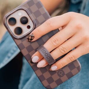 Loopy Brown Cocoa Checkered Phone Case